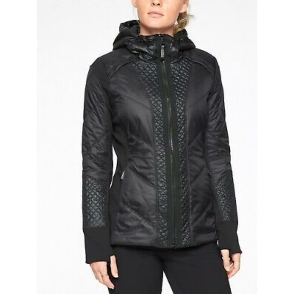 Athleta Rock Ridge Primaloft Quilted Puffer Jacket Black Sz XS Outdoor Gorpcore